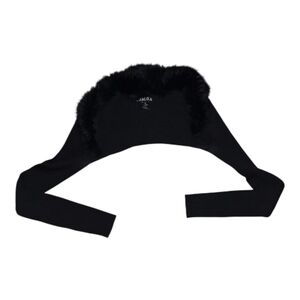 I.AM.GIA Black Ribbed Shrug With Faux Fur Size S